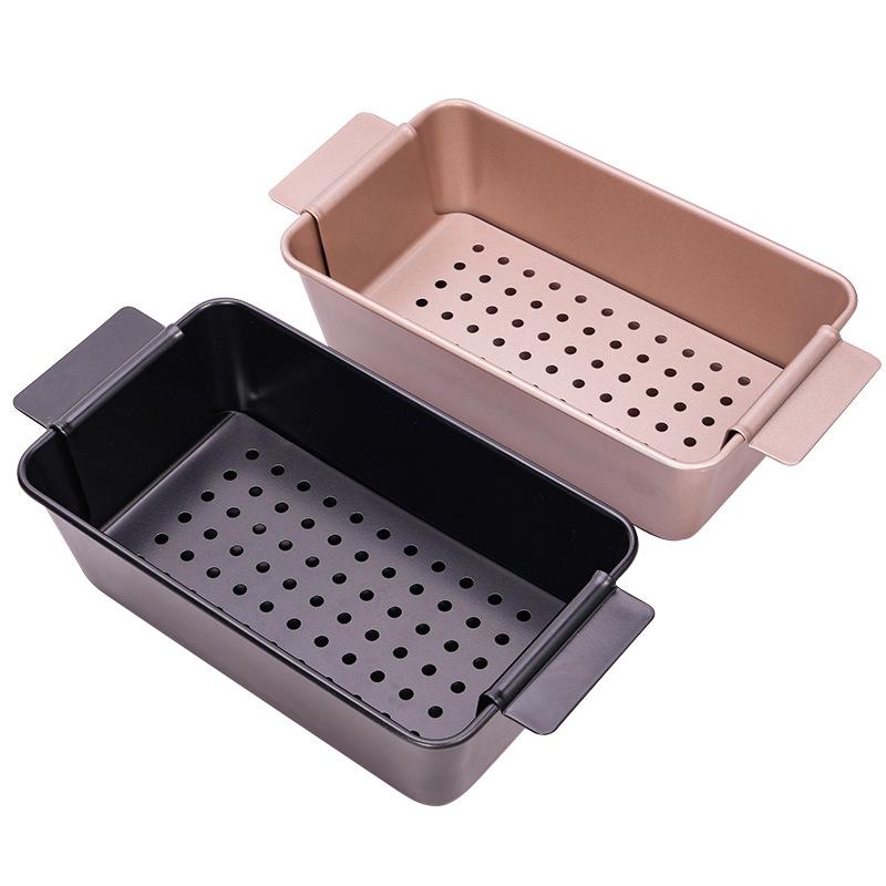 Meatloaf Pan Non-Stick Bread Baking Pan With Detachable Drain Tray Heat Resistance Baking Loaf Tin Multipurpose Heavy-Duty