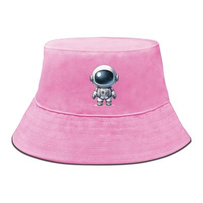 Little Astronaut Print Bucket Hat , Men's Hat Wide Brim Simple Reversible Beach Cap
