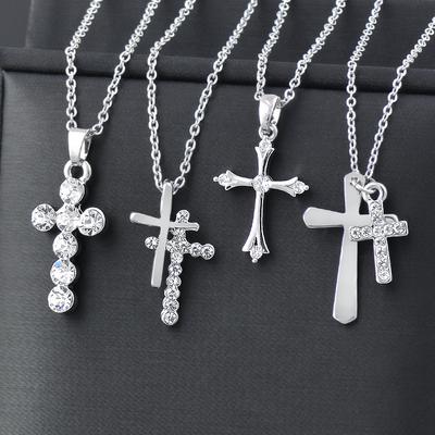 Sinleery Trend Kreuz Anhänger Und Halsketten Silber Farbe Halsband Edelstahl Halskette Zubehör Schmuck Für Frauen Xl959 Ssk