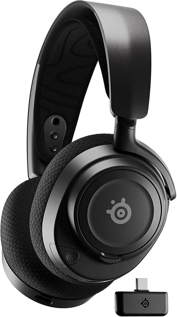 SteelSeries Arctis Nova 7 Wireless Gaming Headphones with Compatible with and AI Noise Spatial and Adjustable Model Black Exclusive Closed-Back