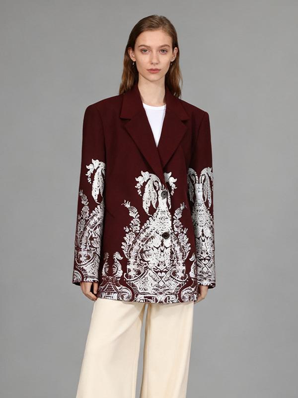 2026 Spring Stylish Printed Women's Suit Jacket - European American Commuting Style