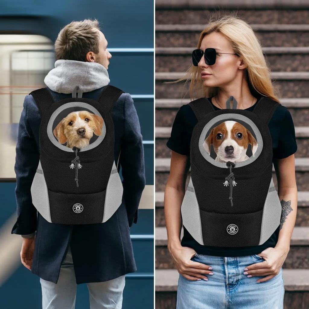 Hund Schulterträger Rucksäcke Bequemer Hunde Frontrucksack Haustier Welpen Tragetaschen für Radfahren Wandern Camping Hundetransporttasche