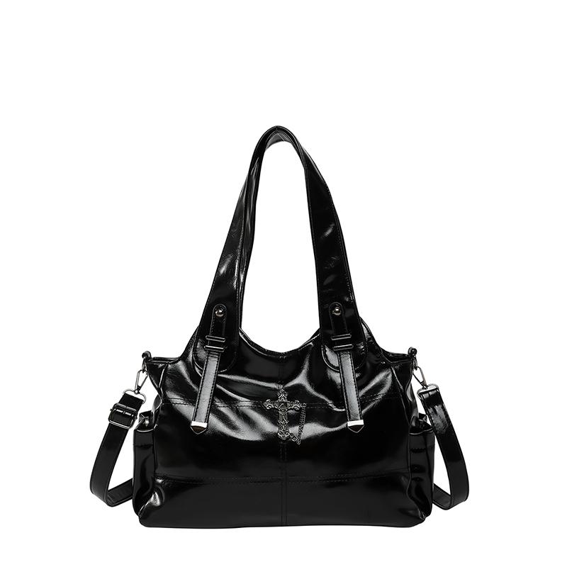 Fashion PU Zipper Casual Shoulder Bags Advanced Sense Large Capacity Underarm Bag 2026 New Versatile Concise Commute Tote Bag