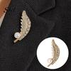 Durable Feather Accessory Faux Pearl Rhinestone Brooch, Men Women Lapel Pin, Fashion Brooch Sweater Cardigan Coat Business Suit Clothing Jewelry
