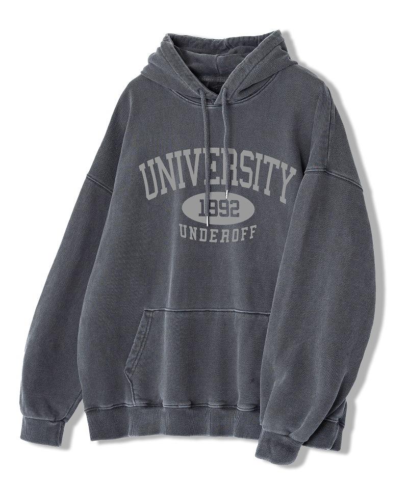 Under Off Pigment Oversized University Hoodie Charcoal/M