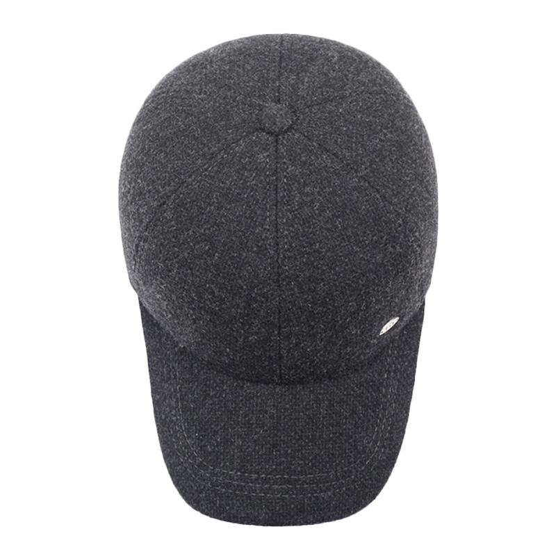 Autumn Winter Men's Ear Protection Cotton Cap Velvet Warm Baseball Cap Middle-Aged and Elderly Outdoor Windproof Cold-Proof Cap