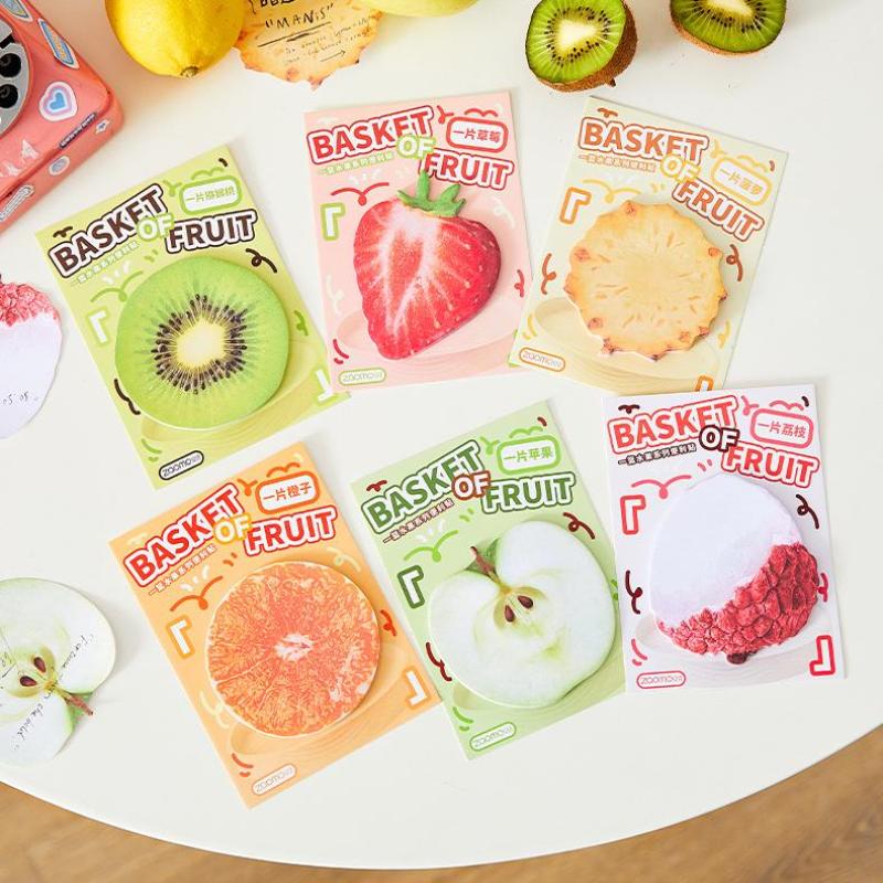 30 Pcs Cute Creative Food Material Sticky Notes Simulate Vegetable Fruits Mini Notes Message Notepad Diy Elf-Stick Memo Pads