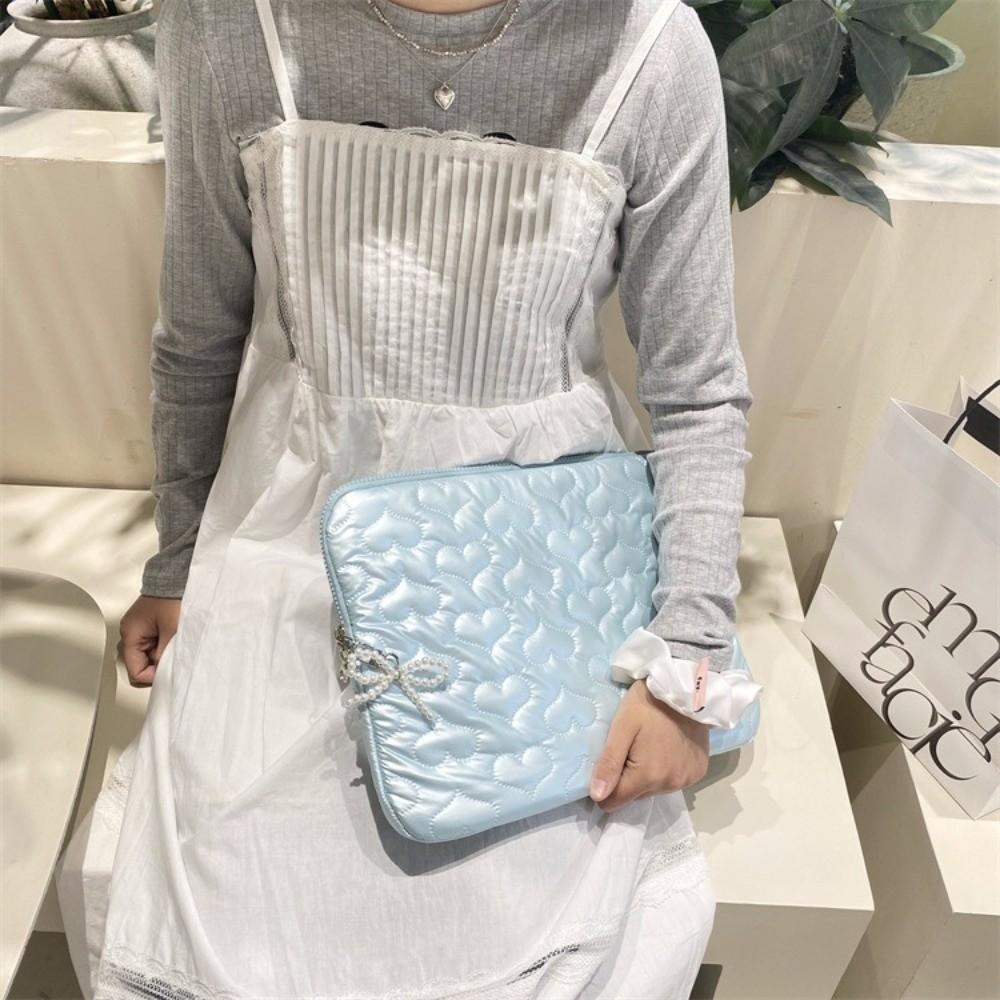 Puffy Design Pearl Tablet Storage Bag Large Capacity Laptop Sleeve Computer Bag  for School