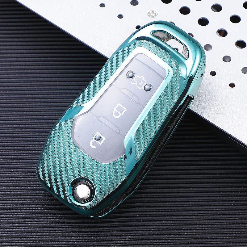 

Carbon Fiber Texture Key Case for Ford Mondeo, Lincoln, Mustang, Focus - Protective Cover