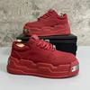 Herren Weiße Plateau-Sneaker Dicke Sohle Freizeitschuhe Design Trendige Brot-Schuhe Unisex Bequem Tägliches Tragen