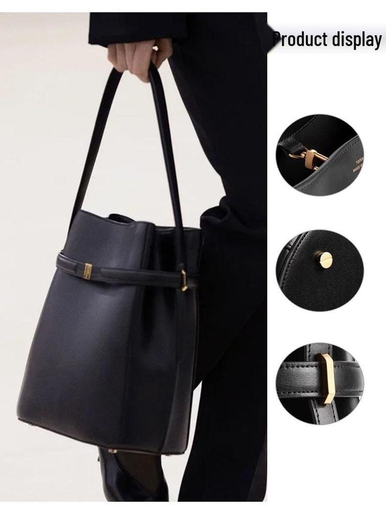 2025 TOTEME Swedish Women's Casual Tote & Crossbody Bucket Bag