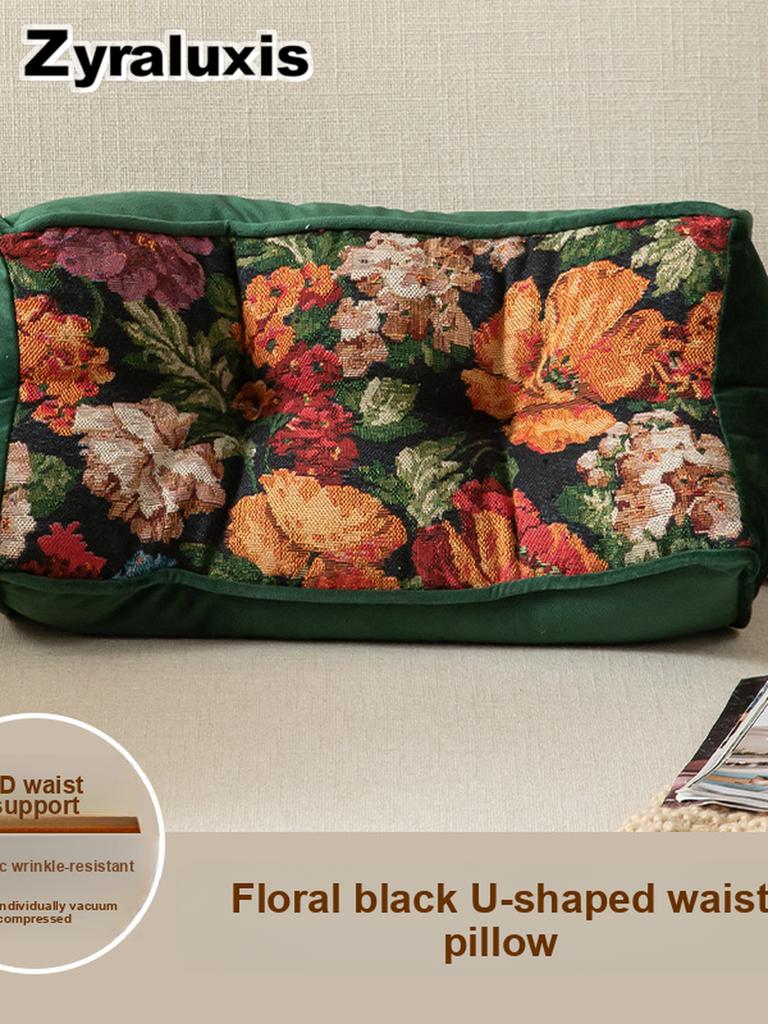Women's Velvet Sofa Pillow with Floral Tie Dye Pattern for Living Room Bedroom Decor