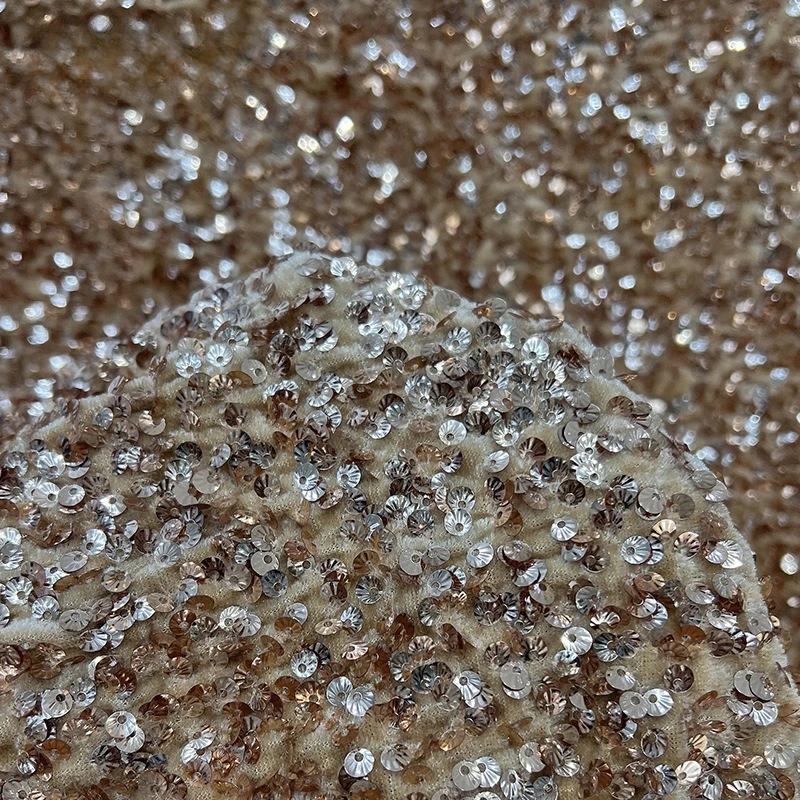 1/3 yard Colorful Shiny Sequin Fabric Oil Glossy Tulle Dress Wedding Dress Material Various Styles Home Clothing Embellishm