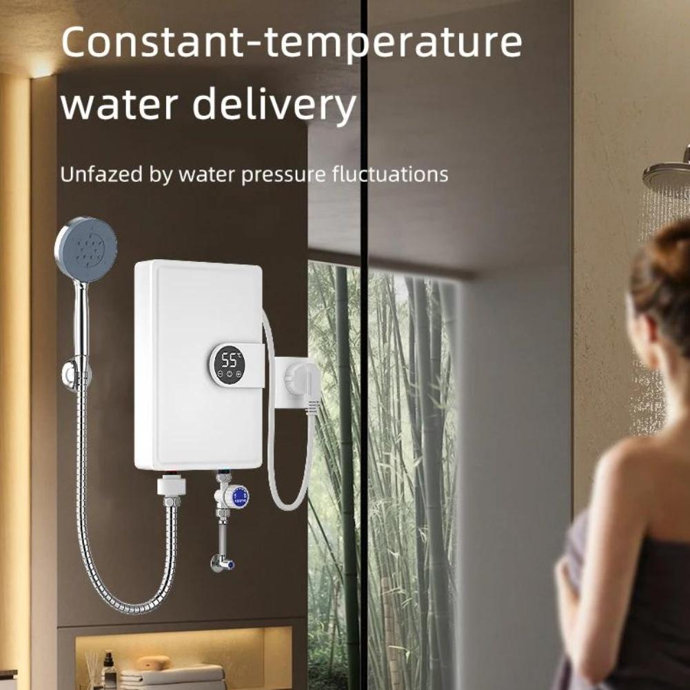 Electric Water Heater 5500W with Wall Mount and LCD Display Fast Heating with Smart Control Modes for Bathroom Hot Water Supply