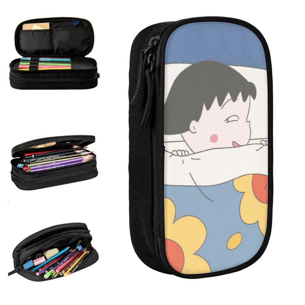 Anime Chibi Maruko Chan Pencil Cases Classic Pen Bags Kids Big Capacity School Supplies Zipper Pencil Box
