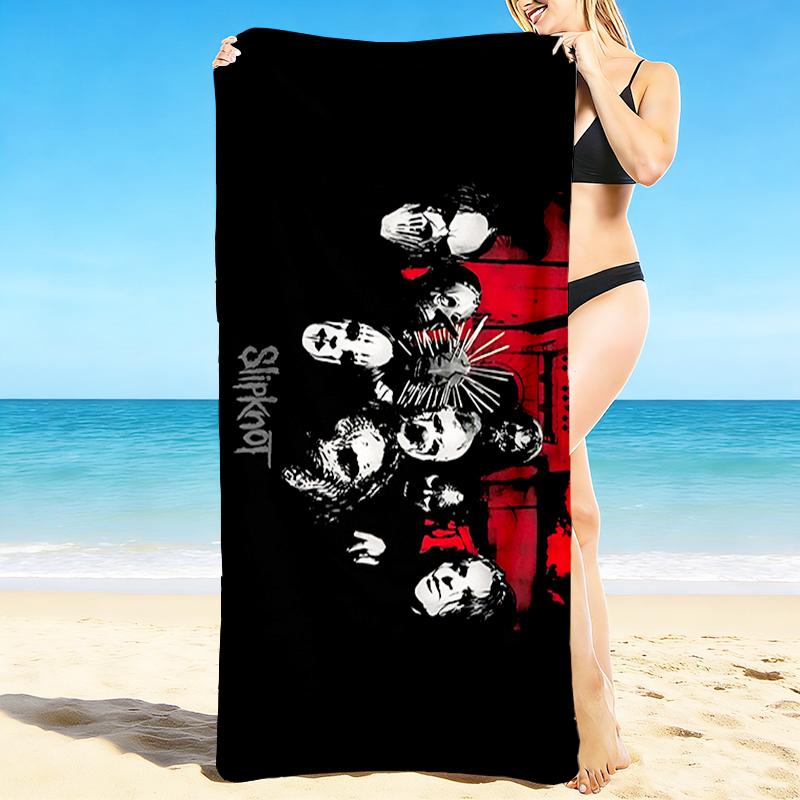 1Pc Slipknot Heavy Metal Band Beach Towel Quick Dry Multiuse For Beach Pool Gym Yoga Home Travel Christmas Halloween Xmas Gift Q1105