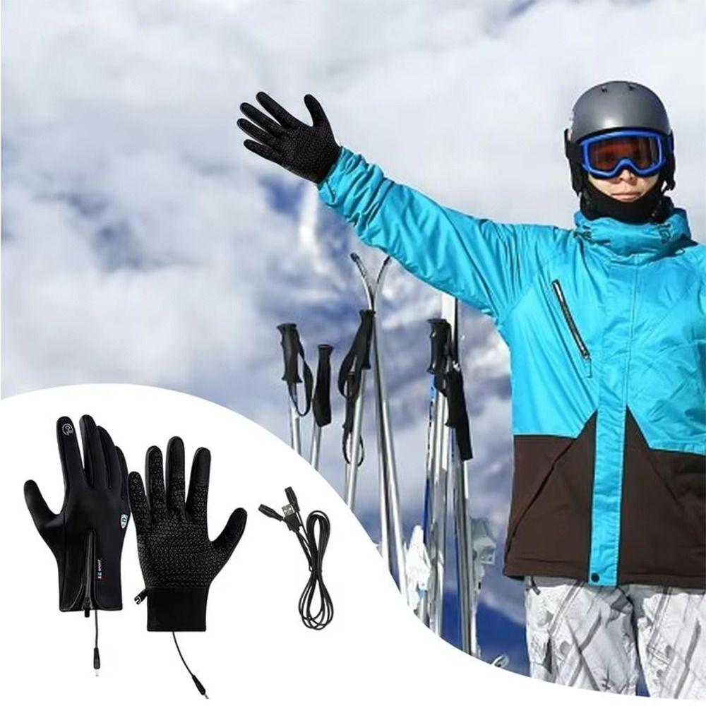 Polyester Rechargeable Gloves Waterproof Touchscreen Gloves Creative USB Heated Gloves  for Winter