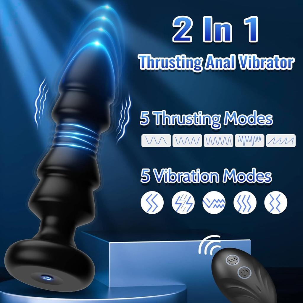 Insert Anal Vibrating ,Remote Control Vibrating Butt Plug G Spot Vibrator, Anal with 5 Vibrations and Insert Prostate Massager, Anal Sex Toys