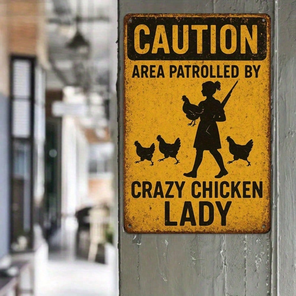Vintage Farmhouse Chicken Tin Sign Metal Wall Art Funny Kitchen Decor 20x30