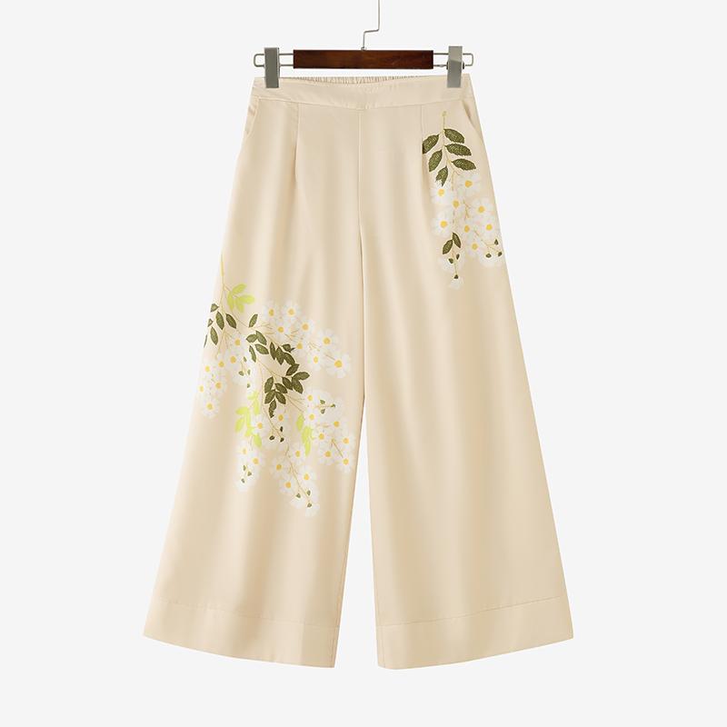 

ZANZEA Женские повседневные брюки с эластичной талией, свободного кроя, с цветочным принтом 5XL абрикосовый