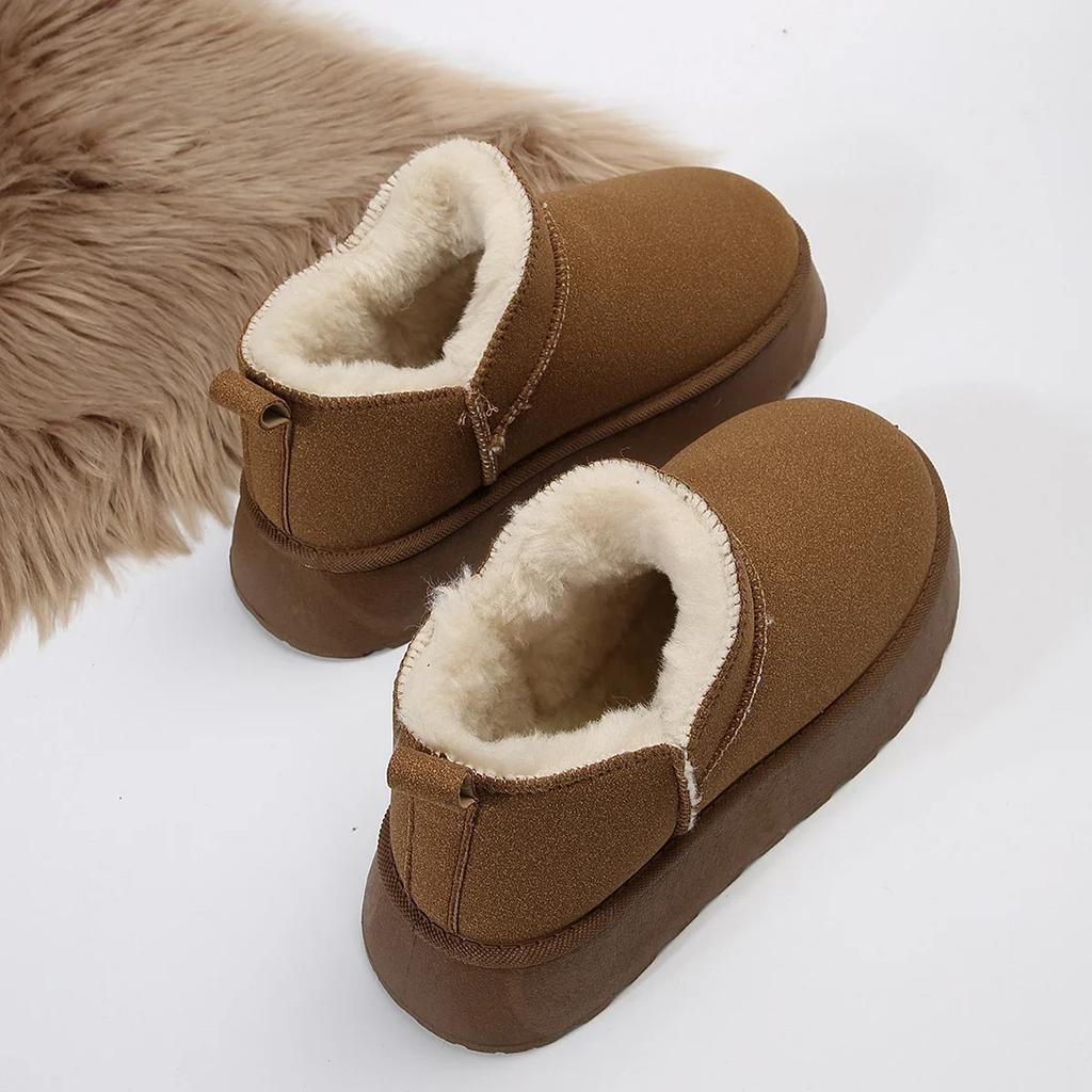 Damen Winter Warme Schneestiefel Wasserdicht Rutschfest Baumwollschuhe Damen Gefütterte Verdickte Plateau Stiefeletten Botas Mujer
