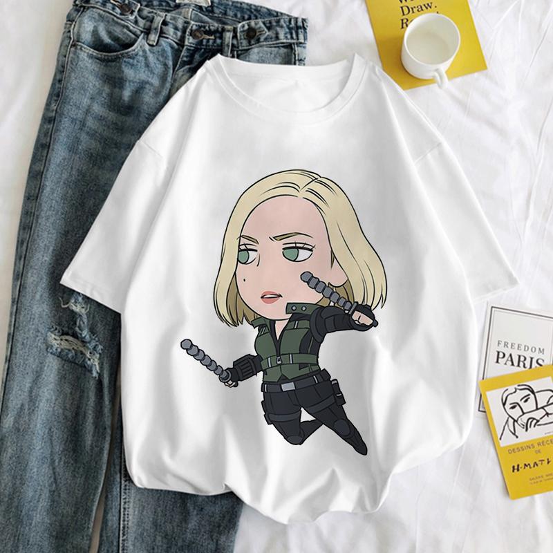 Spiderman Kawaii Print T-Shirt Women 