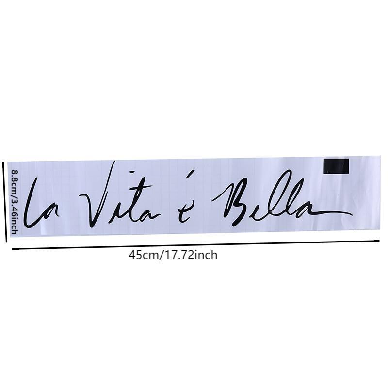 

New Car Stickers Decals 22cm La Vita e Bella Reflective Letters Vinyls Fashion Creative Full Body Head Styling