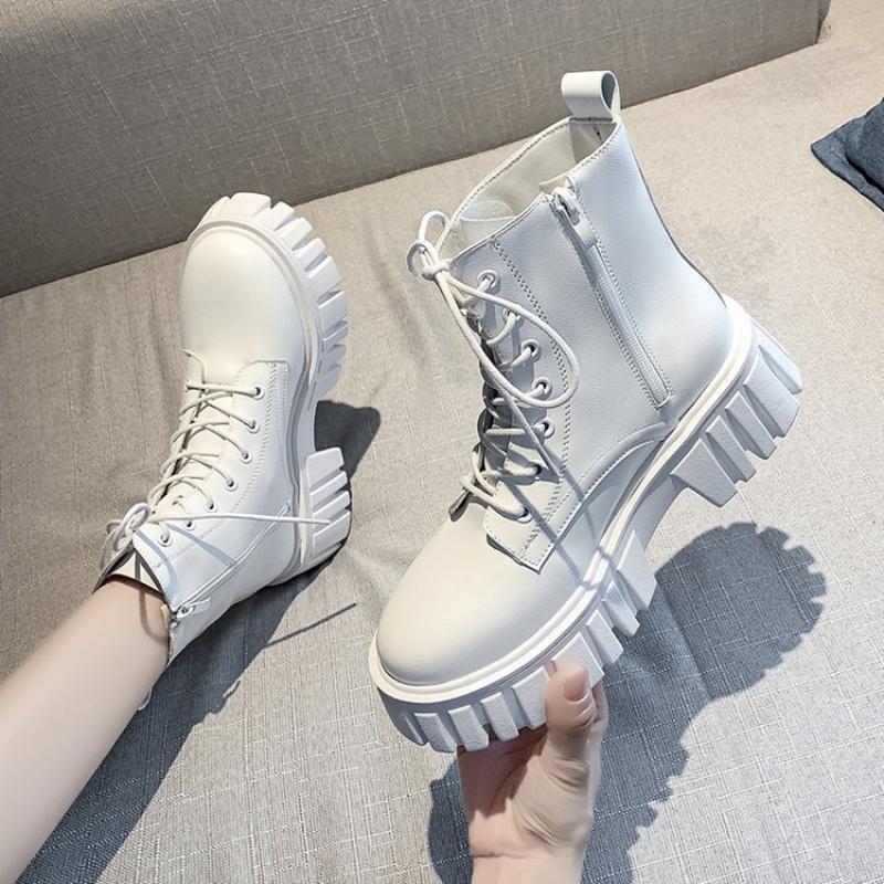 New Women Leather Face Boots Outdoor Nonslip Walking Shoe Fashion Comfort Soft Soled Boots Casual Female Shoes Mujer