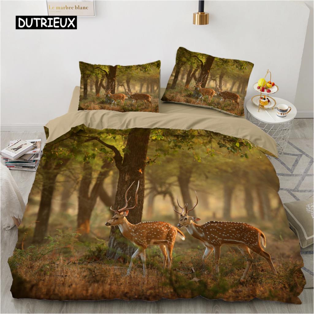 

Роскошный комплект постельного белья с леопардовым принтом Queen King Double Duvet Cover Comfortable Quilt Cover Bed Set Animal Leopard Them Wild Animal EU single(135x200cm)