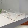 Trendy Retro Cat Eye Frame Women New Korean Style Sweet Decor Glasses Non-prescription Semi-Rimless Po Pink Eyewear