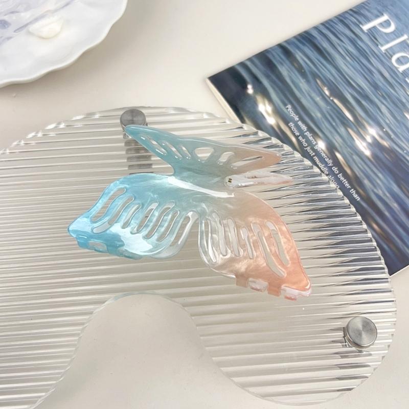 Multicolor Acetate Hair Claw Clip With Fish Tail Design Nonslip Hair Clip For Women Beach Vacation Hair Accessories