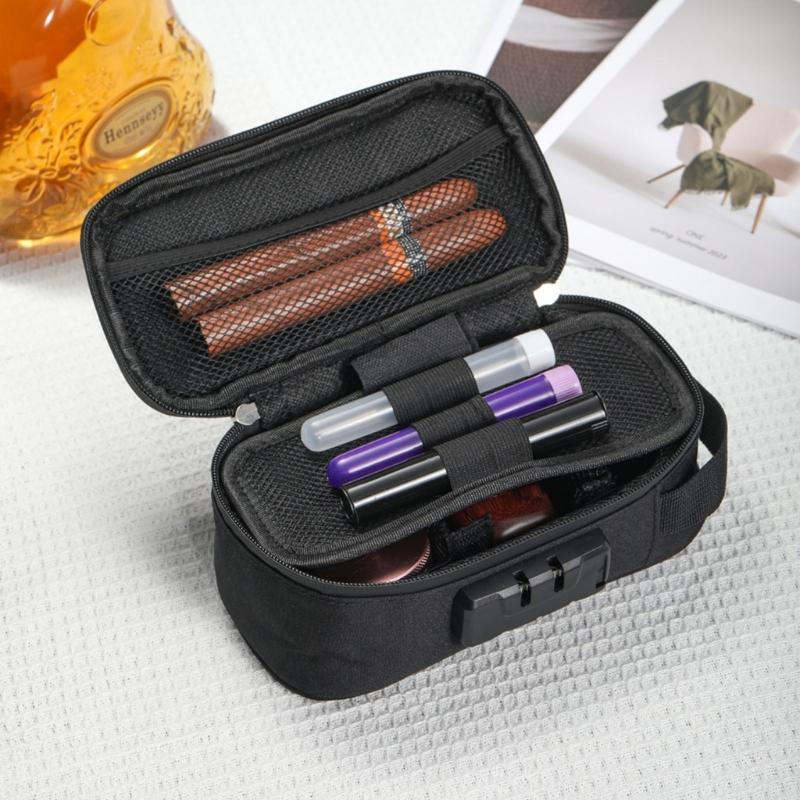 Tragbare geruchsdichte Pfeifentasche mit personalisierbarem Sicherheitscode und flexibler Organisation, Heimzubehör, täglicher Gebrauch