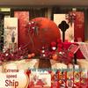 Complete Chinese Engagement Banquet Decoration Set with Backdrop and Tableware – Free Shipping