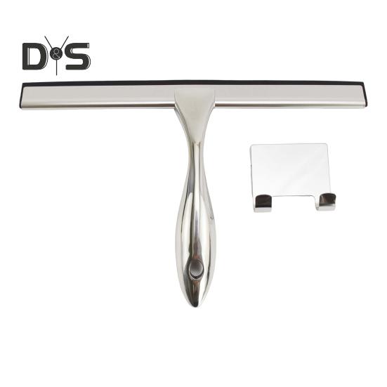 

Односторонний скребок для стекла с силиконовыми лезвиями, эргономичный дизайн, скребок для душа, бытовой инструмент для чистки S серебряный