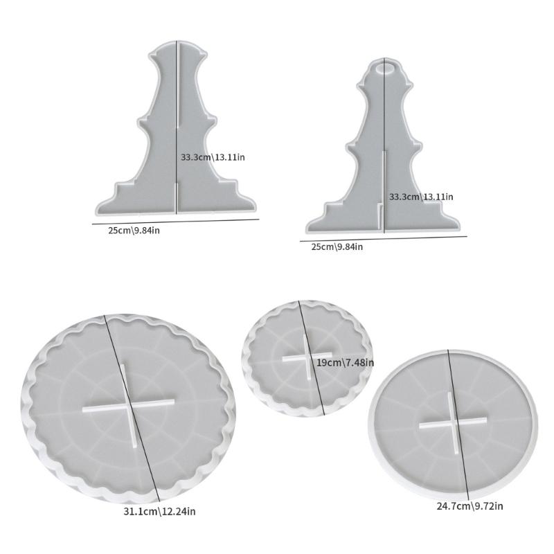 Easy to Demold Silicone Resin Mold Set 3 Tiers Epoxy Craft Cake Stand For Cupcakes Desserts Use Jewelry Making Tool