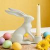 Easter Bunny Candle Holder Rabbit Taper Candle Stand Candlestick Table Centerpiece Spring Easter Holiday Party Desktop Decoration Ornament