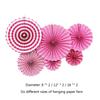6Pcs Party Decoration Single Layer Paper Fan Flower Diy Folding Fan Flower