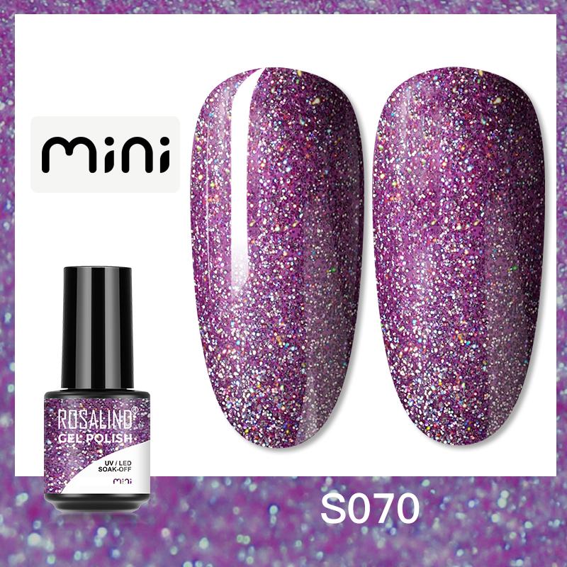 ROSALIND 150 Colors Mini Nail Gel Polish Soak Off UV Gel Nail Polish Long Lasting Base Top Gel Polish Temperature Cat Eye Glitter Nail Gel Glue