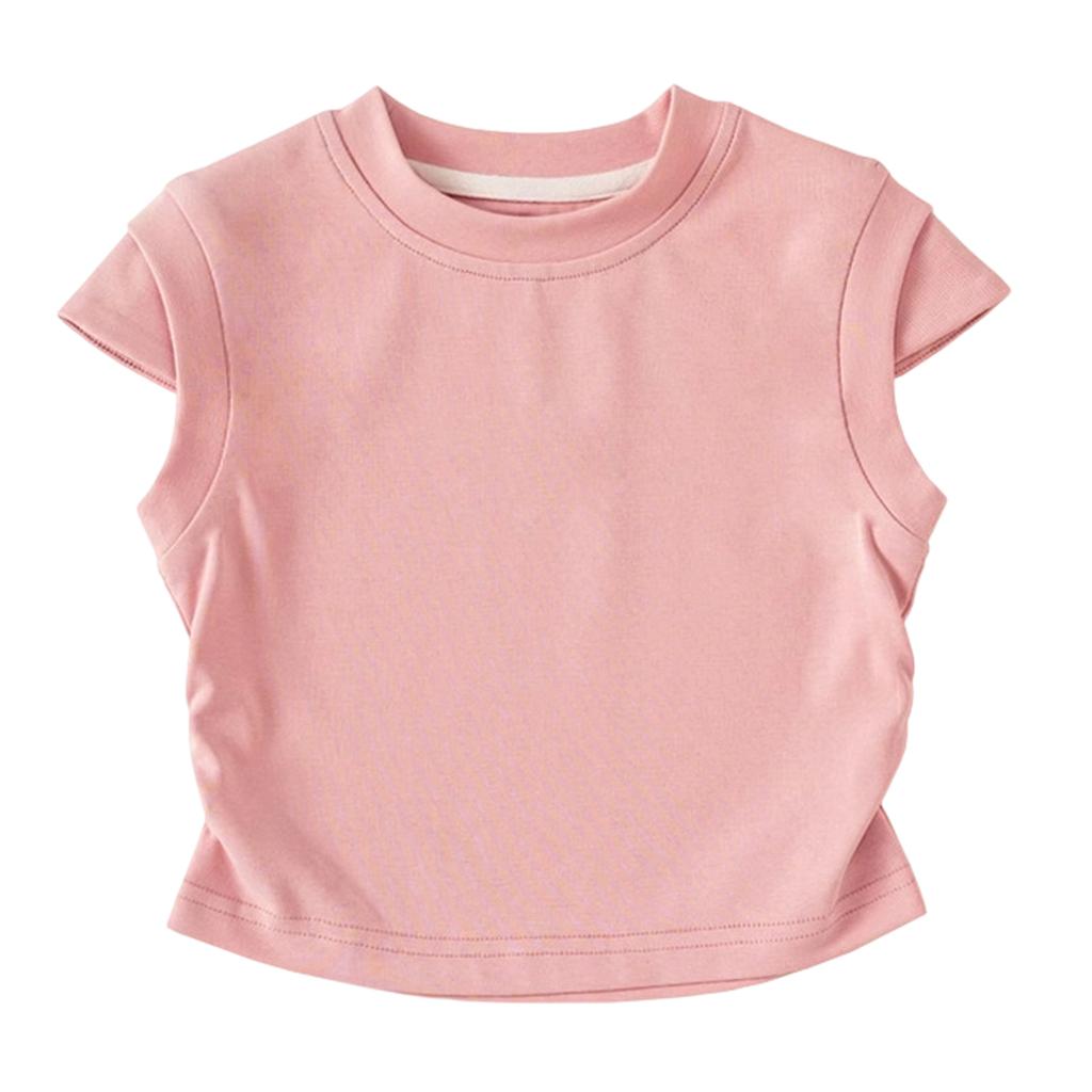 Children's Casual Small Shoulder Sleeveless Round Neck Fashionable T-shirt Top