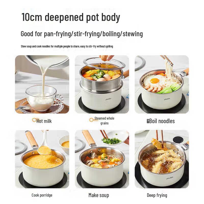 PLODON Stainless Steel Baby Food Pot with Steamer