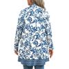 Women's Fall And Winter Fashion Casual Print Long Sleeve Mid-Length Cardigan Jacket