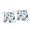 2pcs Two Zippered Wet Dry Bags Waterproof Large Capacity Washable Baby Items Yoga Gym Bag 11 X 14.2in