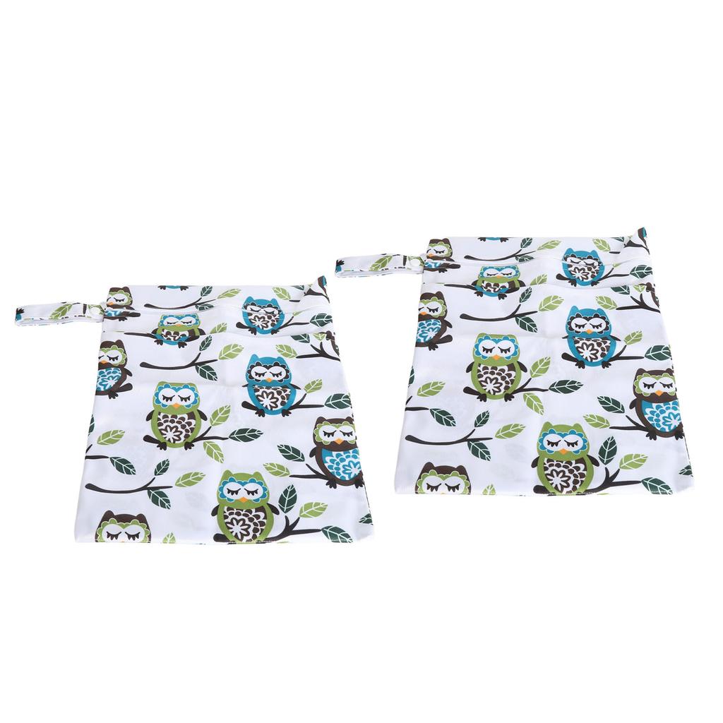 2pcs Two Zippered Wet Dry Bags Waterproof Large Capacity Washable Baby Items Yoga Gym Bag 11 X 14.2in