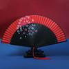 Exquisite Blossom Printing Folded Fan Portable Kimono Fan Tassel Folding Fan  Home Decoration