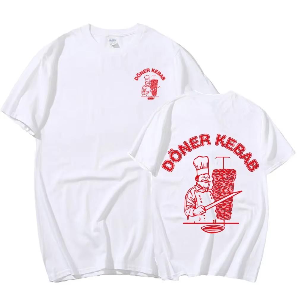 Summer Sporty T-Shirts Doner Kebab Print Pure Female Clothing Short Sleeve Tops Funny Women T Shirt Vintage Unisex Top Tees