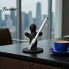 Creative Stationery Holder 3D Printed Funny Figure Pen Holder, Black White Humanoid Desk Office Accessories Organizer for Pencils Pens, Unique