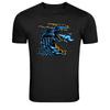 Blue Fire Dragon Head Fantasy Creature Graphic T-Shirt