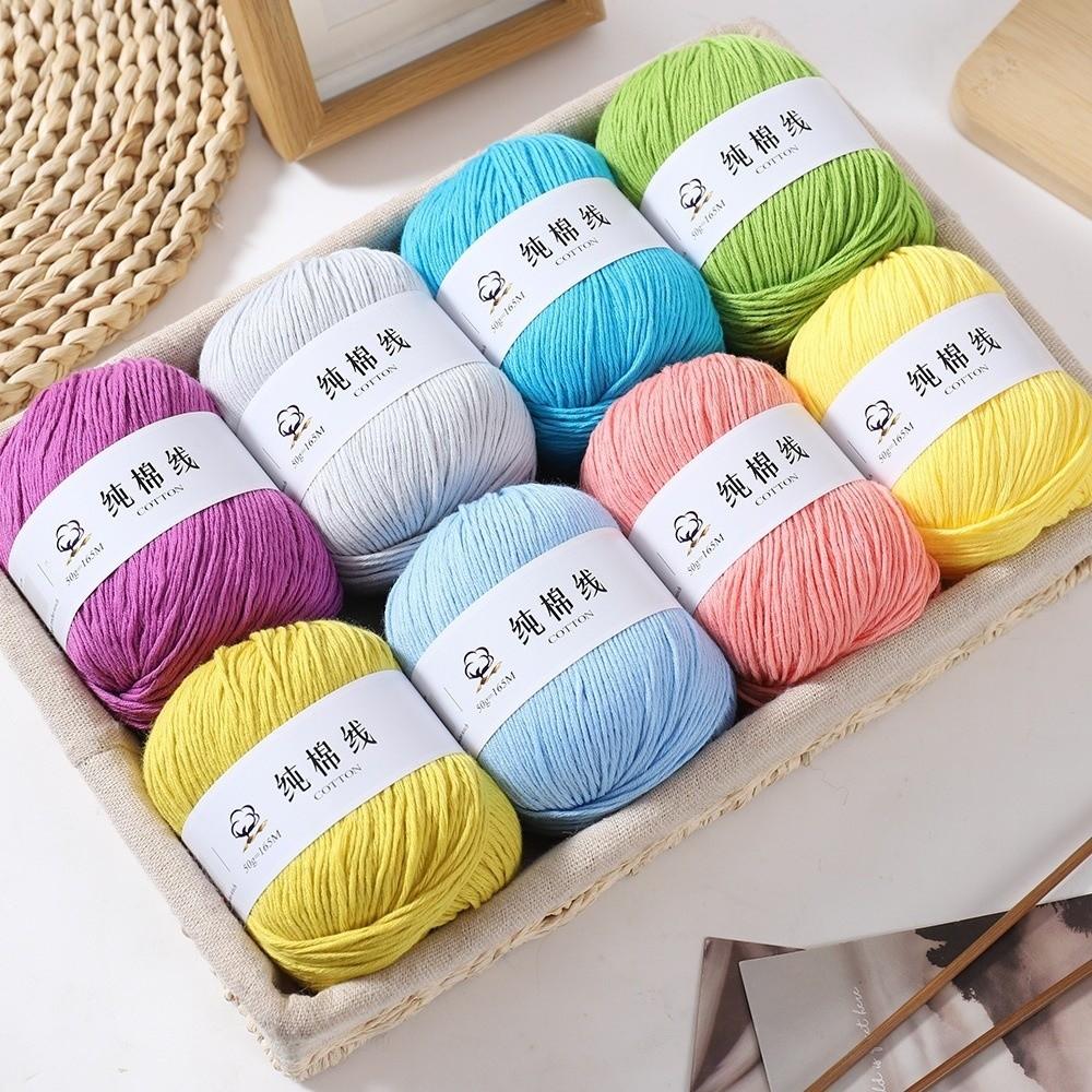 50g Nuovo Filato di Puro Cotone di Spessore Medio per Maglia Fai da Te Filato di Cotone Pettinato Amico della Pelle Filato Morbido per Maglia a Mano Estate Primavera