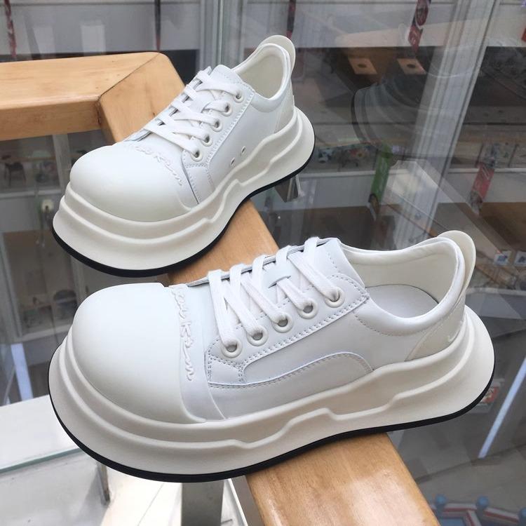 Casual Mickey Big Head Shoes Women's 2025 New American Retro Platform Heightening Canvas Shoes Leather Bread Shoes Casual