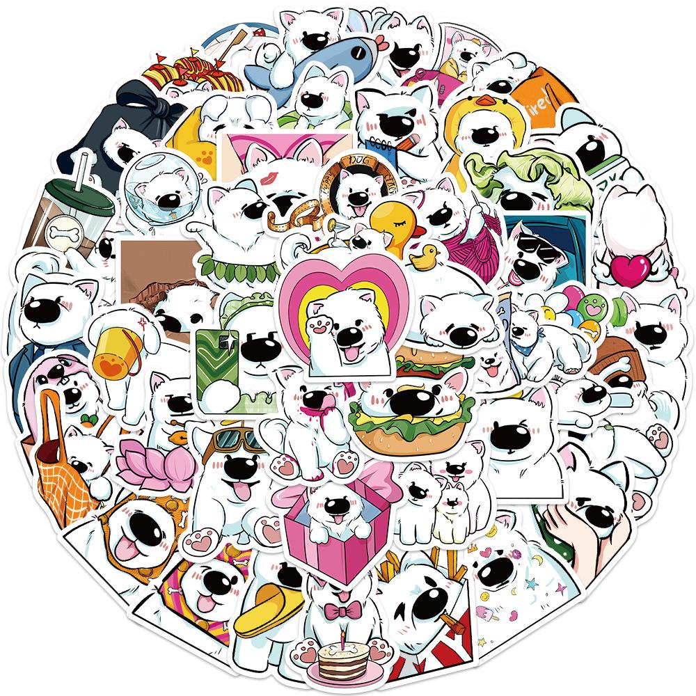 

50 Pictures of Samoyed Dog Dog Graffiti Stickers Decorate Guitar Suitcase DIY Waterproof Stickers
